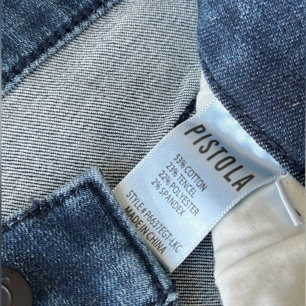 PISTOLA Women Denim Riley Mid-Rise Relaxed Jeans Straight Leg Spandex Size 25 - Picture 10 of 16